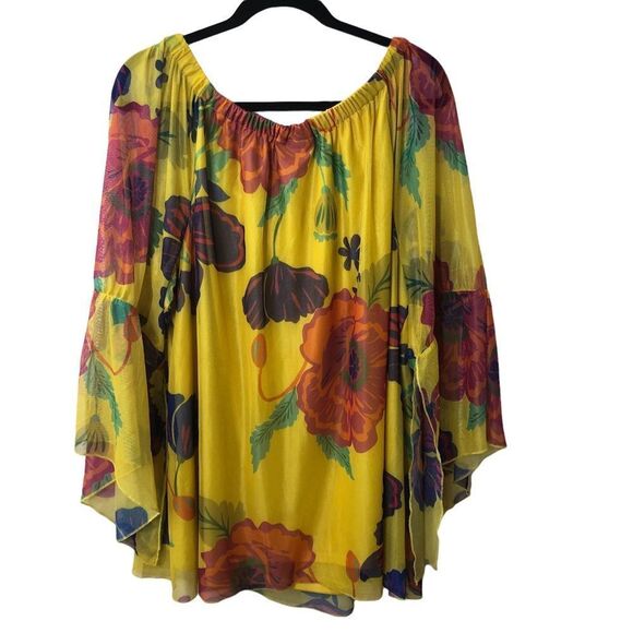 Ashley Stewart Floral Print Bell Sleeve Blouse Top Sz 22/24 - Picture 5 of 5